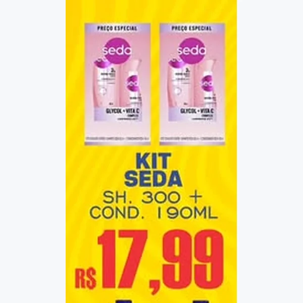 Kit Shampoo e Condicionador Seda 2 un × 490 ml