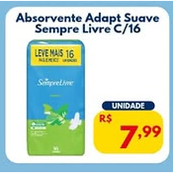 Absorvente Adapt Suave Sempre Livre 16 un
