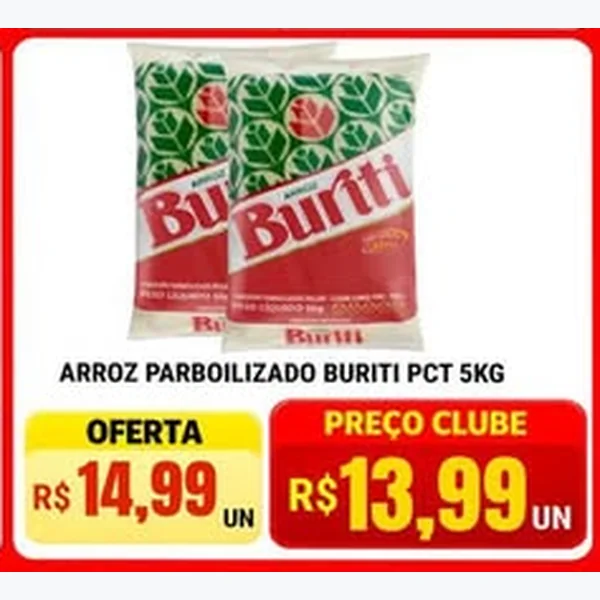 Recorte do encarte de Arroz Parboilizado Buriti 5 kg