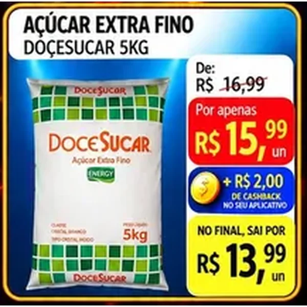 Açúcar Extra Fino Doçúcar 5 kg