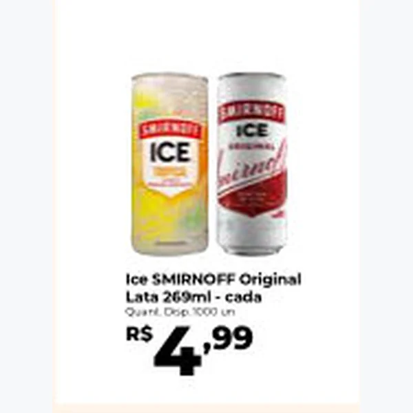 Recorte do encarte de Ice Original Smirnoff 269 ml
