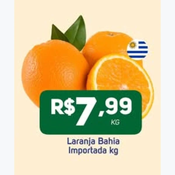 Recorte do encarte de Laranja Bahia Importada