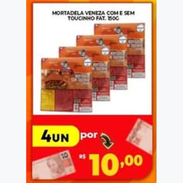 Recorte do encarte de Mortadela com e sem Toucinho Veneza 150 g