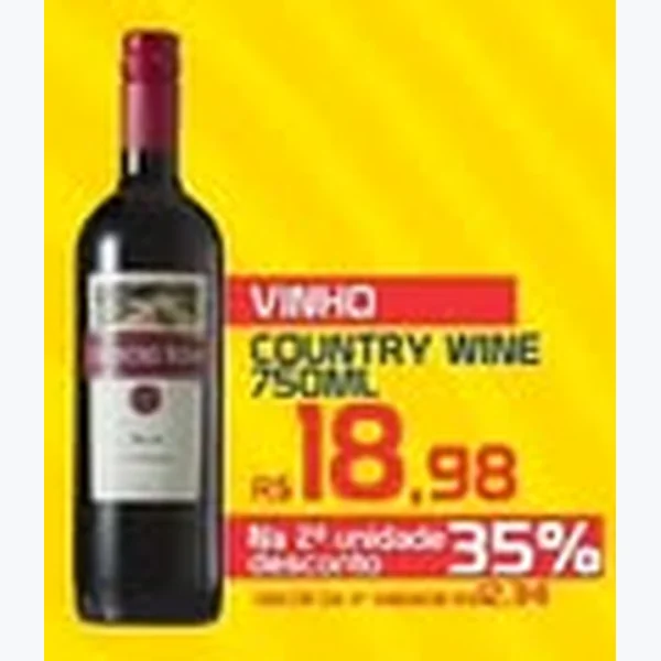 Recorte do encarte de Vinho Country Wine 750 ml