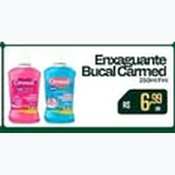 Recorte do encarte de Enxaguante Bucal Carmed 250 ml