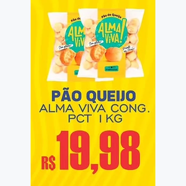 Pão de Queijo Congelado Alma Viva 1 kg