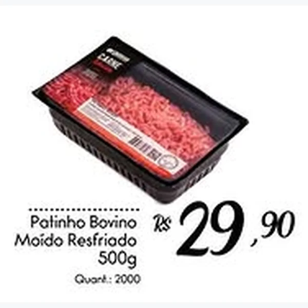 Recorte do encarte de Patinho Bovino Moído Resfriado