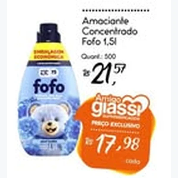 Recorte do encarte de Amaciante Concentrado Fofo 1,5 L