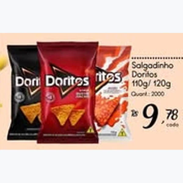 Recorte do encarte de Salgadinho Doritos 120 g