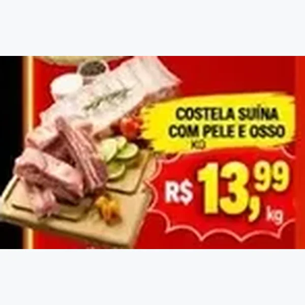 Costela Suína com Pele e Osso