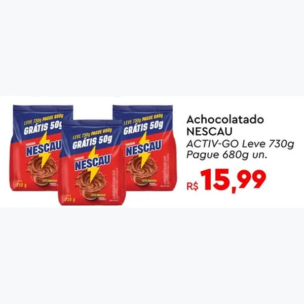 Recorte do encarte de Achocolatado Activ-go NESCAU 730 g
