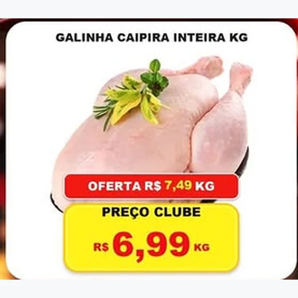 Recorte do encarte de Galinha Caipira Inteira