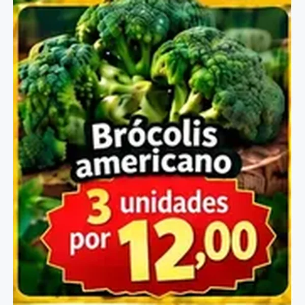 Recorte do encarte de Brócolis Americano