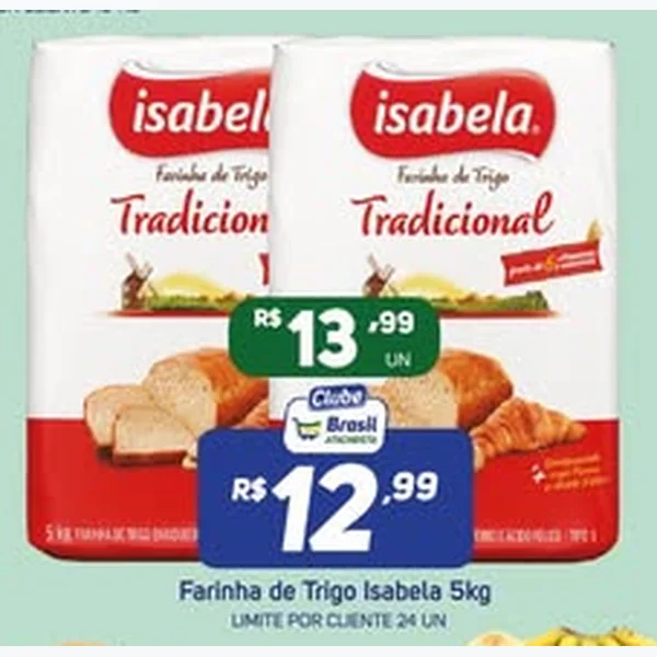 Recorte do encarte de Farinha de Trigo Tradicional Isabela 5 kg
