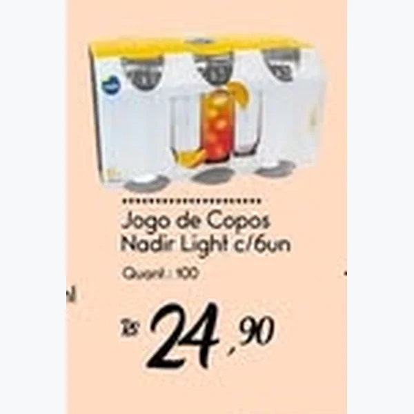 Recorte do encarte de Jogo de Copos Nadir Light 6 un