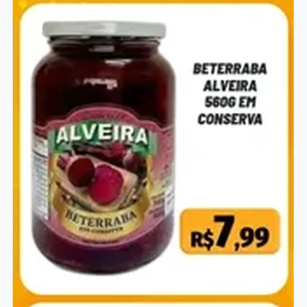 Recorte do encarte de Beterraba em Conserva Alveira 560 g