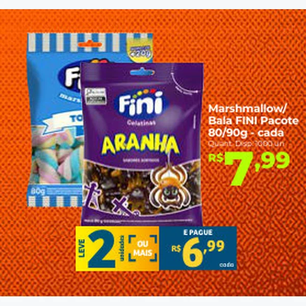 Recorte do encarte de Marshmallow FINI 80 g