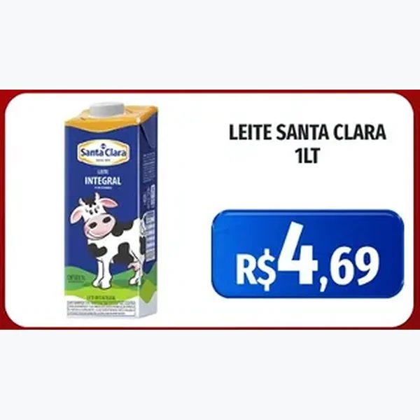Leite Integral Santa Clara 1 L