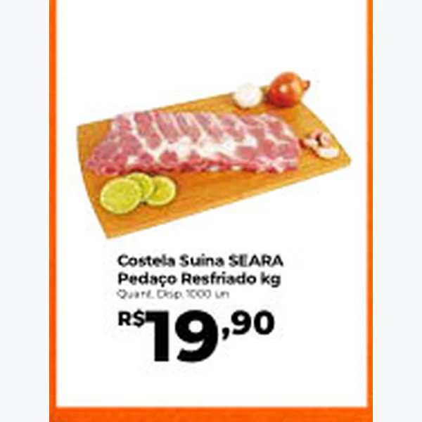 Recorte do encarte de Costela Suína Pedaço SEARA