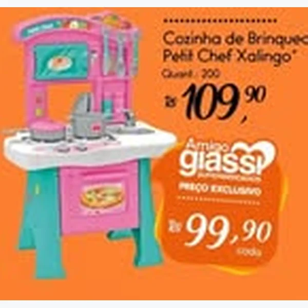 Recorte do encarte de Cozinha de Brinquedo Petit Chef Xalingo