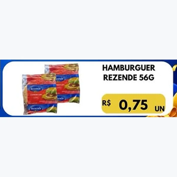 Recorte do encarte de Hambúrguer Rezende 56 g
