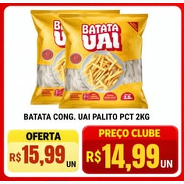 Recorte do encarte de Batata Palito Congelada Uai 2 kg