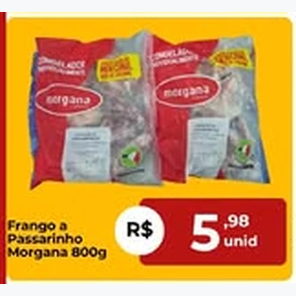 Recorte do encarte de Frango a Passarinho Morgana 800 g