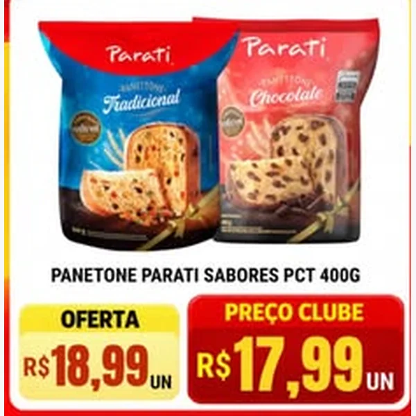 Recorte do encarte de Panetone Parati 400 g