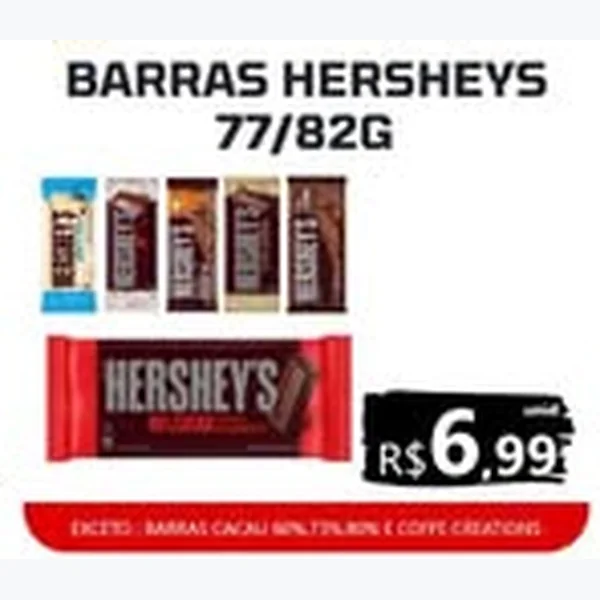 Recorte do encarte de Barra de Chocolate Hersheys 82 g