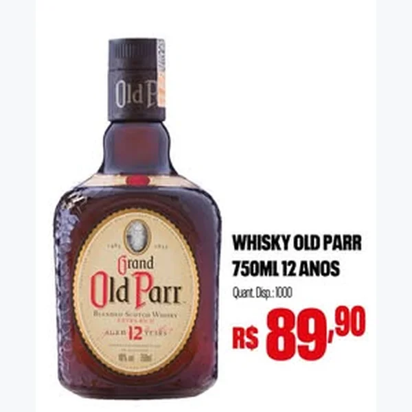 Recorte do encarte de Whisky 12 Anos Old Parr 750 ml