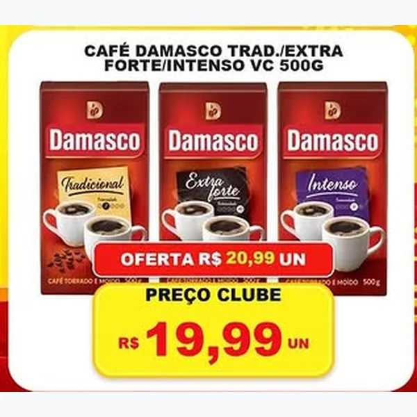 Recorte do encarte de Café Tradicional Damasco 500 g