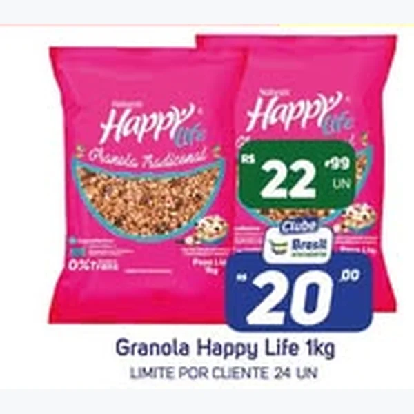 Recorte do encarte de Granola Happy Life 1 kg