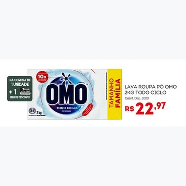 Lava Roupa Pó Todo Ciclo Omo 2 kg