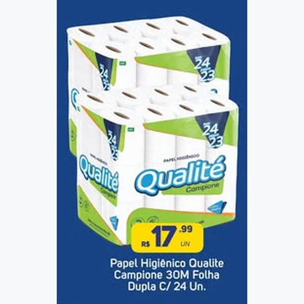 Papel Higiênico Campione Folha Dupla Qualité 24 un × 30 un