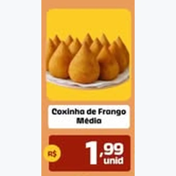 Recorte do encarte de Coxinha de Frango Média
