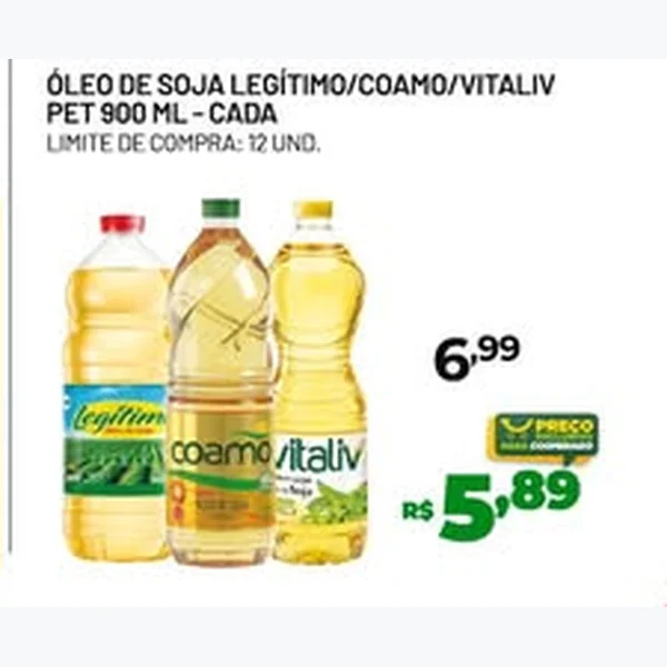 Óleo de Soja Legítimo 900 ml