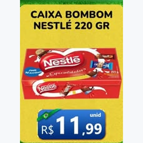 Recorte do encarte de Caixa Bombom Nestlé 220 g
