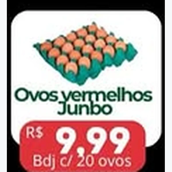 Recorte do encarte de Ovos Vermelhos Junbo 20 un