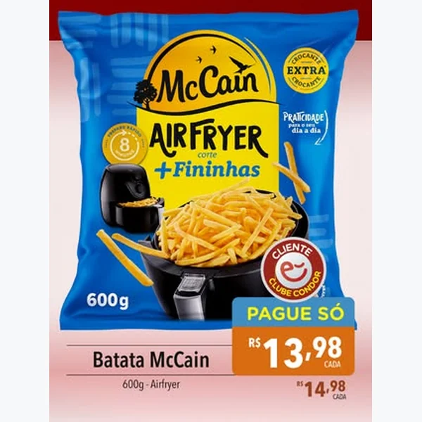 Recorte do encarte de Batata Airfryer + Fininhas McCain 600 g