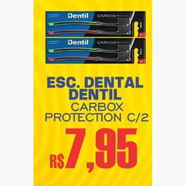 Recorte do encarte de Escova Dental Carbox Dentil 2 un