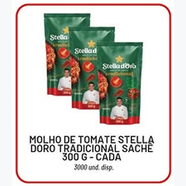 Recorte do encarte de Molho de Tomate Tradicional Stella Doro 300 g