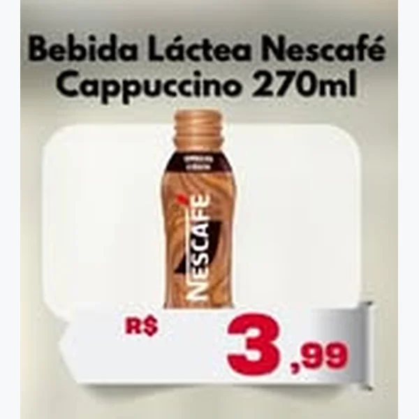 Recorte do encarte de Bebida Láctea Cappuccino Nescafé 270 ml
