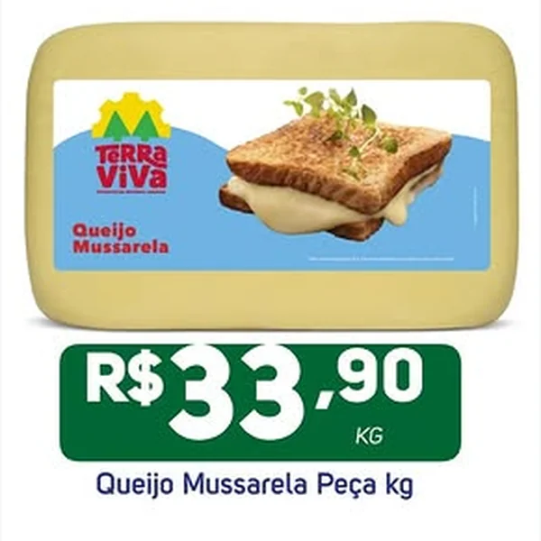 Recorte do encarte de Queijo Mussarela Peça Terra Viva