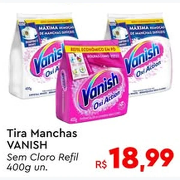 Recorte do encarte de Tira Manchas sem Cloro Refil VANISH 400 g