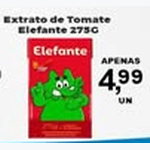 Recorte do encarte de Extrato de Tomate Elefante 275 g