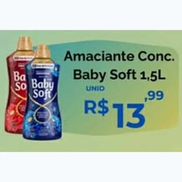 Recorte do encarte de Amaciante Conc. Baby Soft 1,5 L