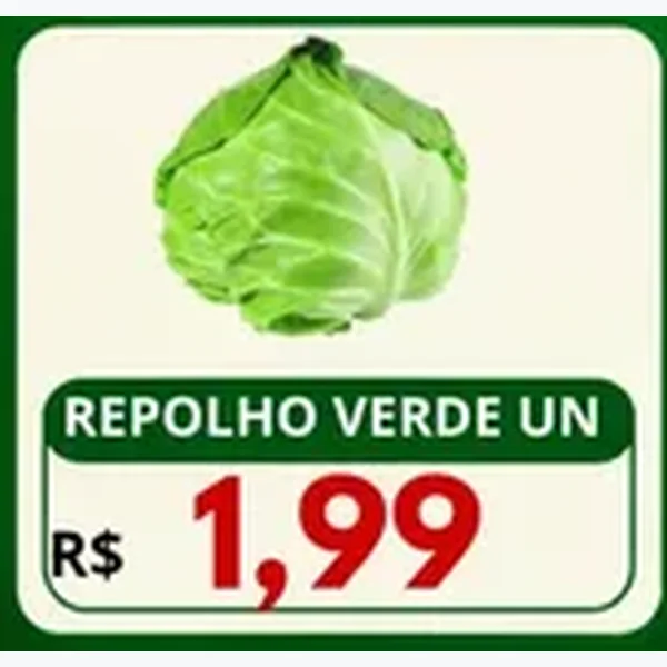 Recorte do encarte de Repolho Verde