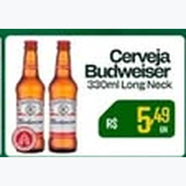 Recorte do encarte de Cerveja Budweiser 330 ml