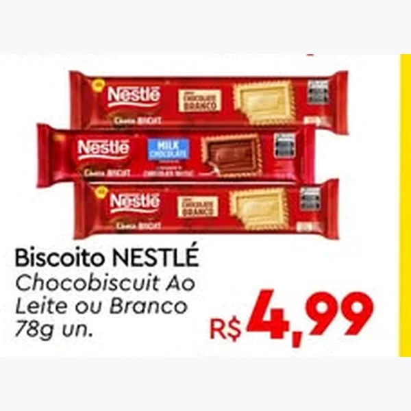 Biscoito Chocobiscuit Branco NESTLÉ 78 g