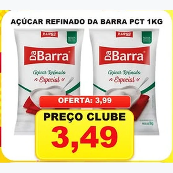 Recorte do encarte de Açúcar Refinado Da Barra 1 kg